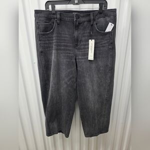 Black Washed Straight-Leg Jeans